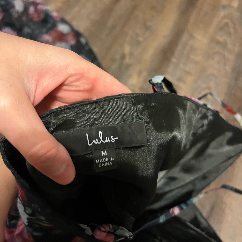 Lulu's Floral Dress in Pink and Black - Picture 6 of 6